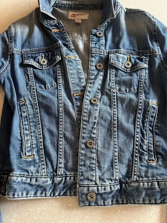 Arizona Jean Company Medium Blue Washed Denim Jacket - Picture 3 of 8